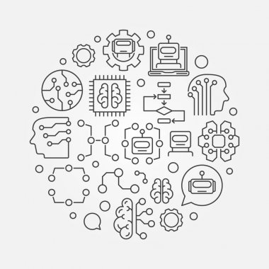 Dairesel vektör teknolojisi çizim öğrenme makine