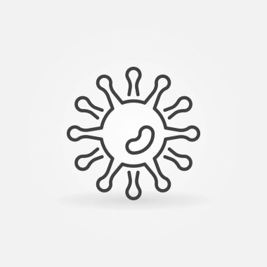 Microbe vector icon in thin line style clipart