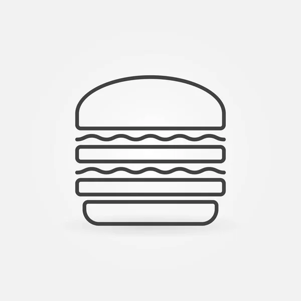 Ícone de linha de hambúrguer. Conceito de hambúrguer vetorial símbolo mínimo — Vetor de Stock