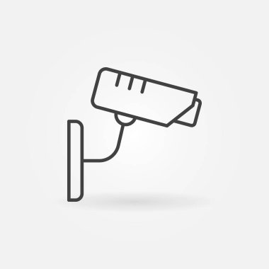 CCTV güvenlik kamera vektör simgesi ince çizgi stili