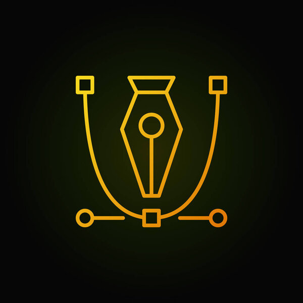 Pen tool yellow icon. Vector graphics design symbol