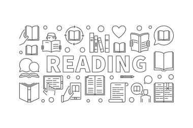 Okuma kitapları vektör yatay banner