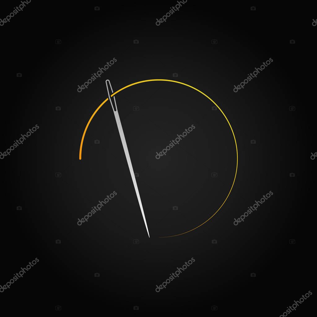Needle colorful vector concept icon or logo element on dark background