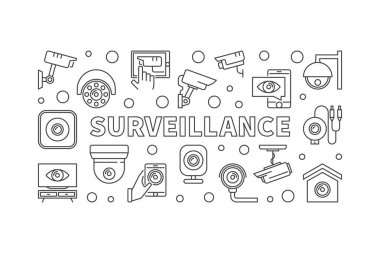 Gözetim vektör yatay çizim veya afiş