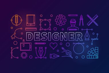 Tasarımcı modern vektör renkli anahat afiş