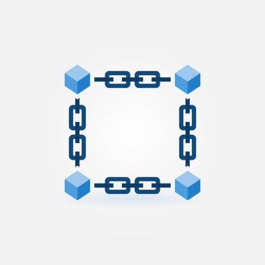 Blockchain mavi vektör modern simgesini veya öğe
