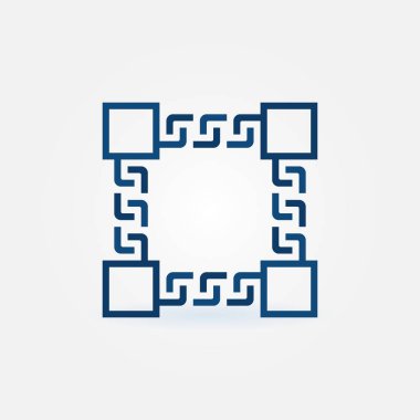 Blockchain modern kavram vektör simgesi