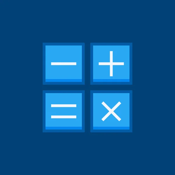 Matemáticas icono plano - vector de matemáticas símbolo azul — Vector de stock