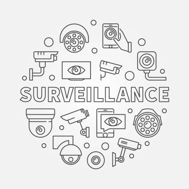 Gözetim vektör çizim. Video güvenlik sembolü