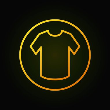 Sarı tişört daire vektör satırı simgesi veya giriş
