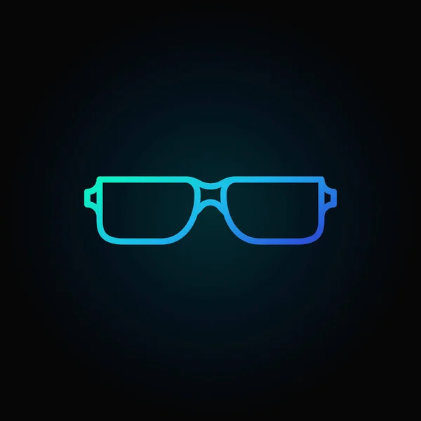 Lectura de gafas icono azul - símbolo de gafas de vector — Vector de stock