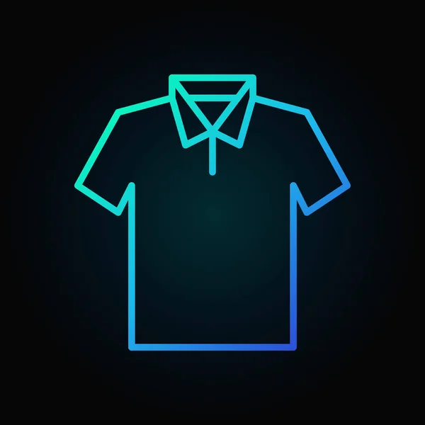 Camiseta icono azul - vector contorno camiseta signo — Vector de stock