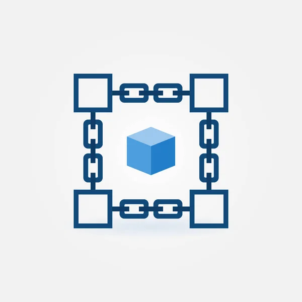 Blockchain moderne vector pictogram. Keten blokelement — Stockvector