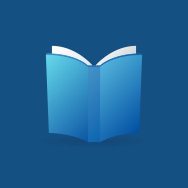 Mavi kitap vektör renkli simge veya logosu