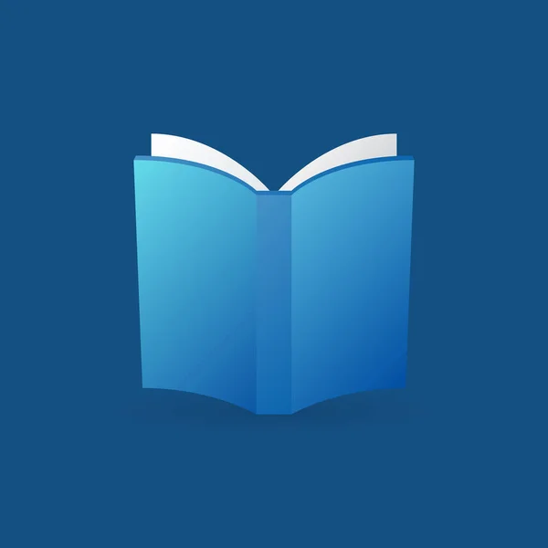 Blauer Buchvektor buntes Symbol oder Logo — Stockvektor