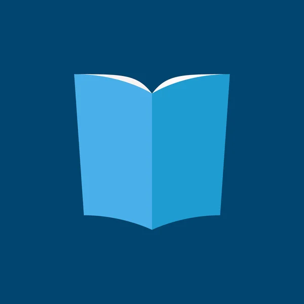 Значок синей книги в плоском стиле — стоковый вектор