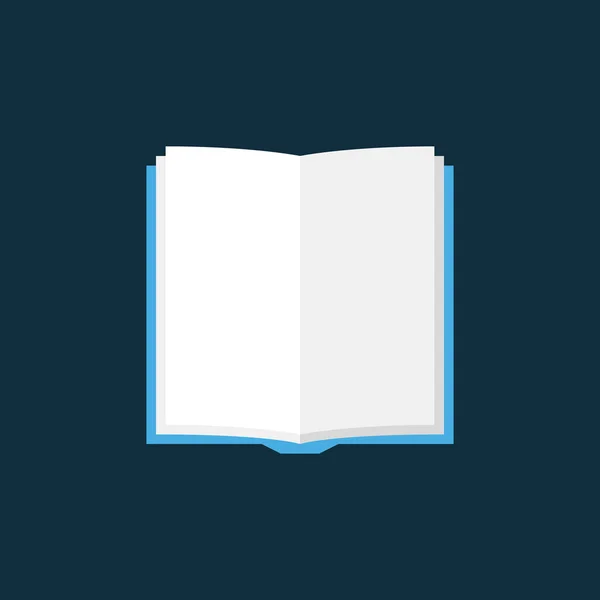 Buka ikon buku datar pada latar belakang gelap - Stok Vektor
