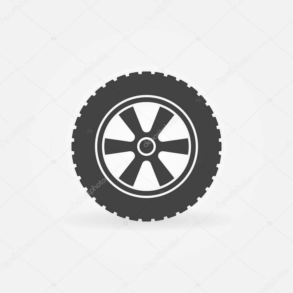 Wheel icon - vector simple symbol
