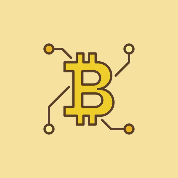 Bitcoin technologie vectoriel logo coloré ou icône — Image vectorielle