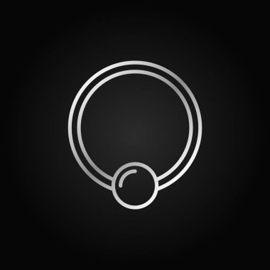 Topu kapatma yüzük gümüş simgesini veya öğe anahat tarzı 