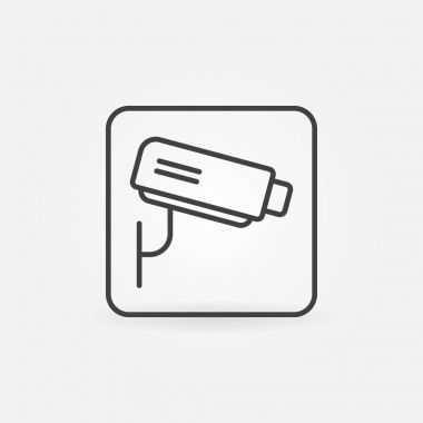 CCTV vektör anahat kavramı simge veya simge 