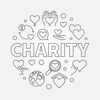 Sadaka yuvarlak illüstrasyon - vektör dairesel satırı simgesi