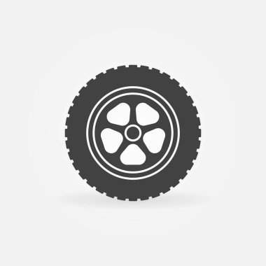 Otomobil tekerlek vektör simge veya tasarım öğesi 