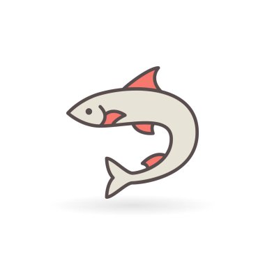 Somon veya alabalık balık renkli vektör simgesi