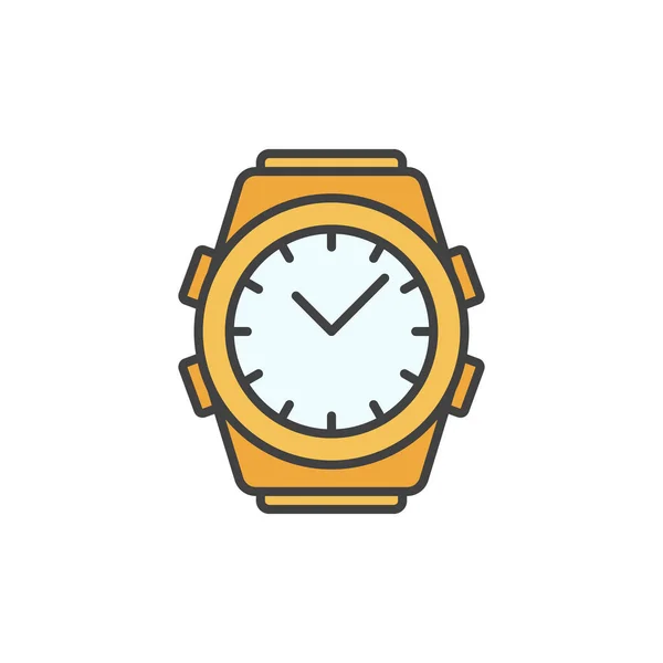 Goldene Uhr Vektor flache farbige Symbol oder Design-Element — Stockvektor