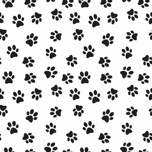 Dog paw print vector seamless pattern — Stock Vector