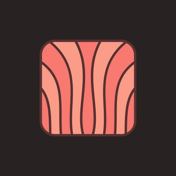 Somon veya alabalık biftek düz simgesi. İşareti vektör kırmızı balık fileto — Stok Vektör