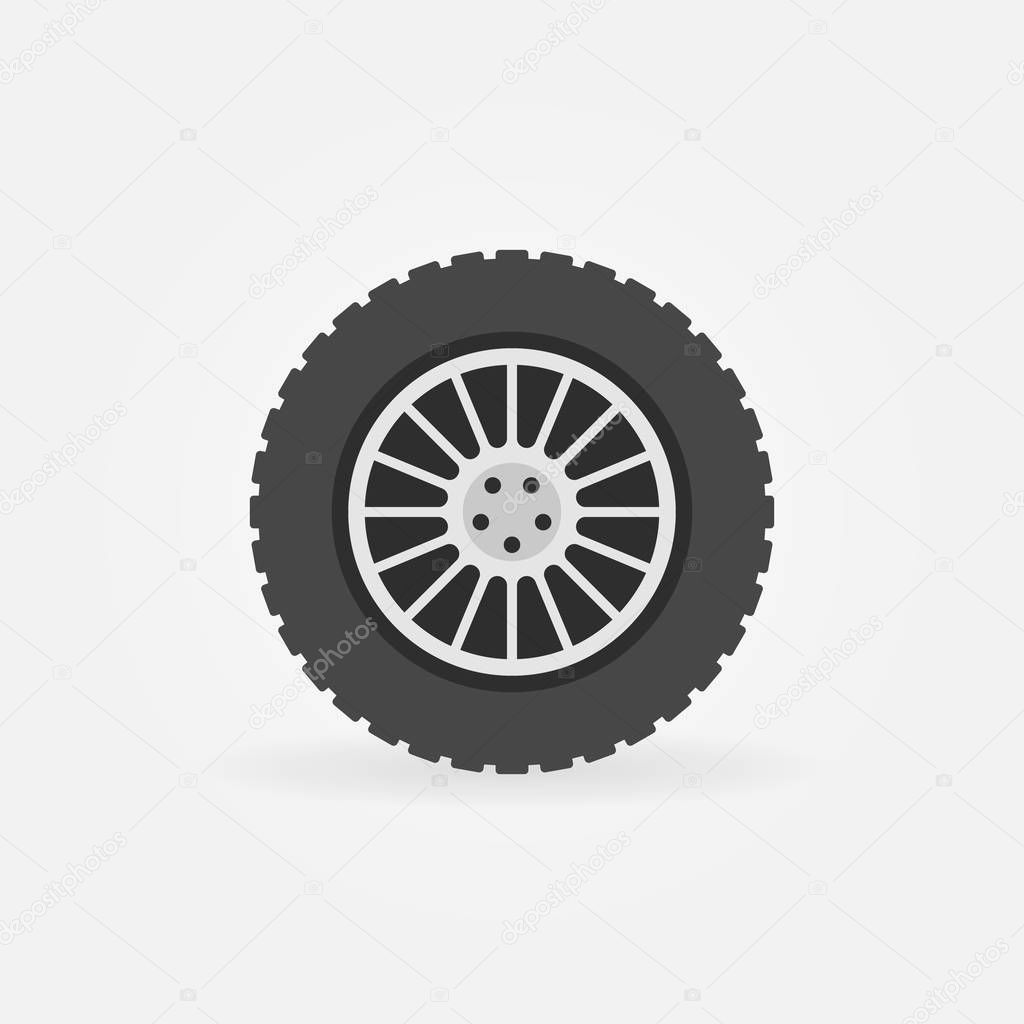 Custom car wheel vector flat icon