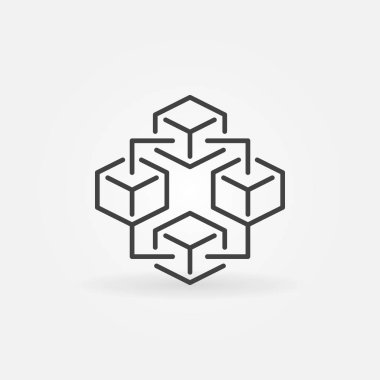 Blockchain teknoloji modern Icon - vektör engellemek zincir işareti