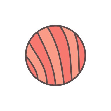 Yuvarlak somon vektör düz simgesi beyaz arka plan üzerinde dilim. 