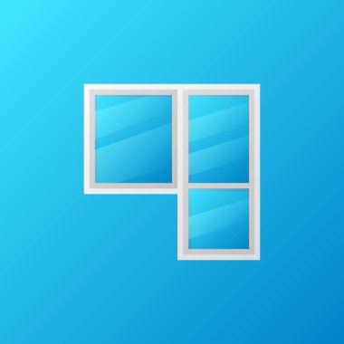 Balkon kapı vektör simge veya simge ile plastik pencere