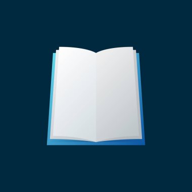 Koyu arka plan üzerine açık kitap renkli eğitim simgesi