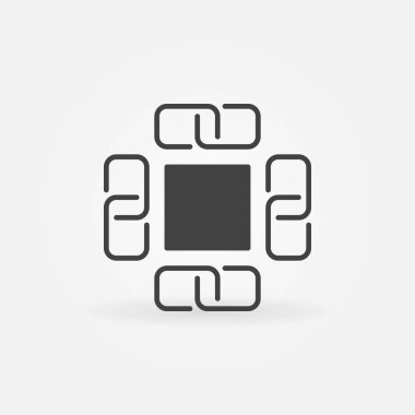 En az blockchain vektör simge veya tasarım öğesi