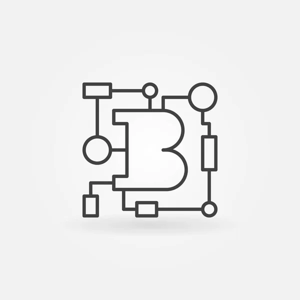 Blockchain-Technologie Vektor umreißt Logo-Element oder Symbol — Stockvektor