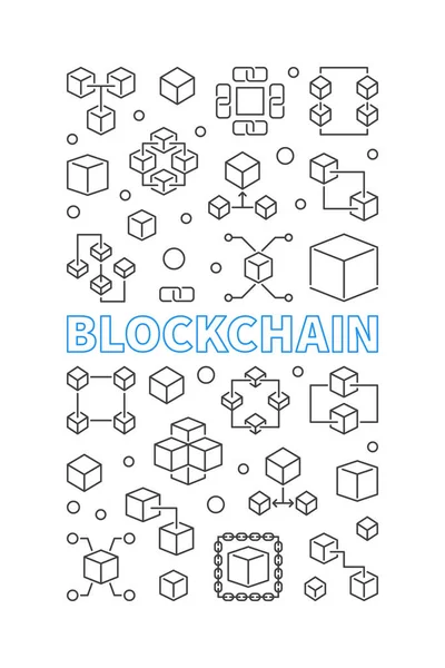 Blockchain teknoloji dikey arka plan veya poster — Stok Vektör