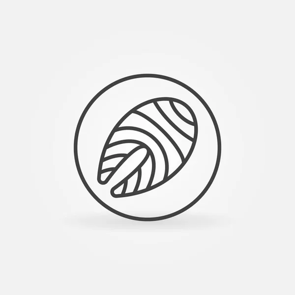 Filete de salmón o trucha en forma de círculo icono del contorno o elemento logo — Vector de stock
