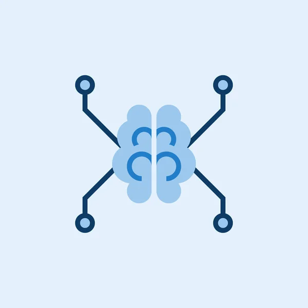 Icône cérébrale numérique de circuit. Symbole d'apprentissage automatique vectoriel — Image vectorielle