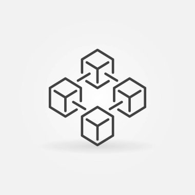 4 anahat küpleri ile yapılan Blockchain vektör simgesi