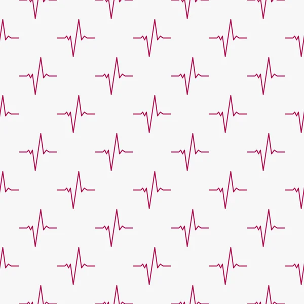Ekg cardiograms naadloze vector patroon of achtergrond — Stockvector
