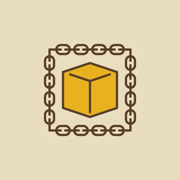 Blockchain avec cube icône vectorielle colorée ou élément de logo — Image vectorielle