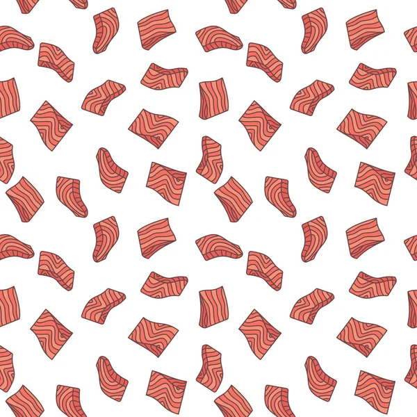 Steak de poisson rouge vecteur motif créatif sans couture — Image vectorielle
