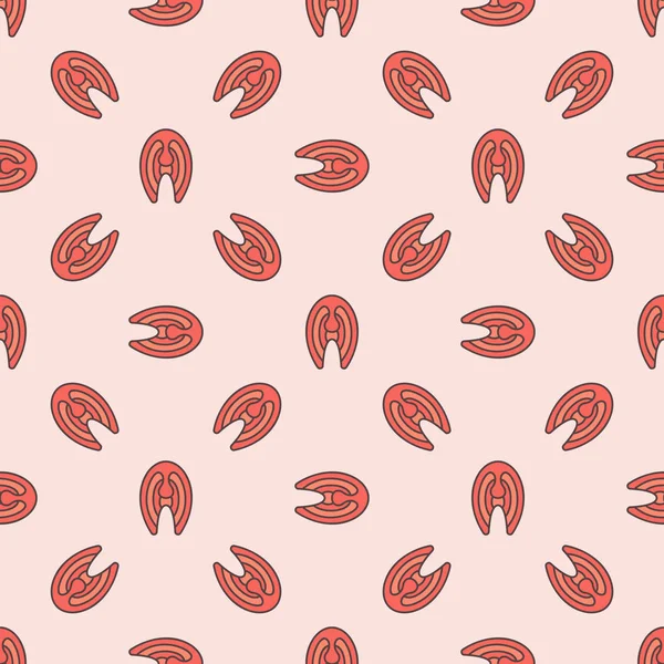 Salmon or trout fish slices vector pink seamless pattern — Stock Vector