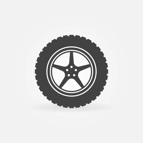 Auto wiel met vector concept schijfsymbool — Stockvector