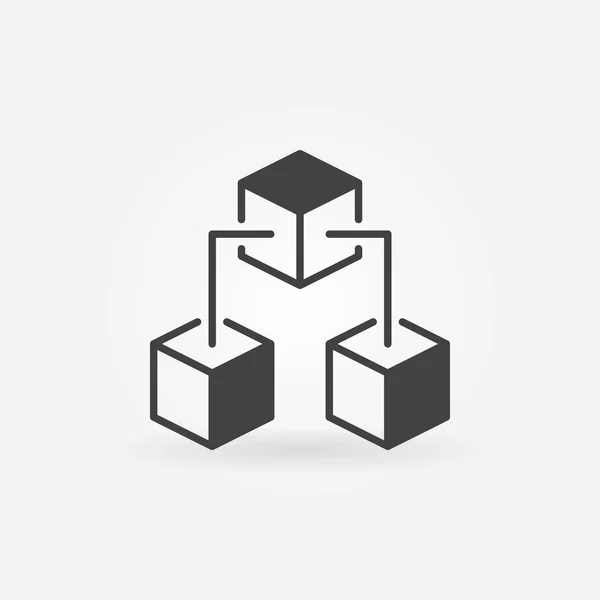 Blockchain 큐브 벡터 개념 아이콘 또는 기호 — 스톡 벡터