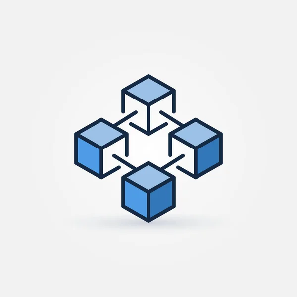 Icono de vector de tecnología blockchain azul — Vector de stock
