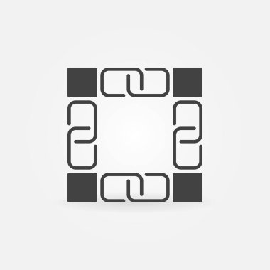 Blockchain vektör koyu kutsal kişilerin resmi veya logosu öğesi